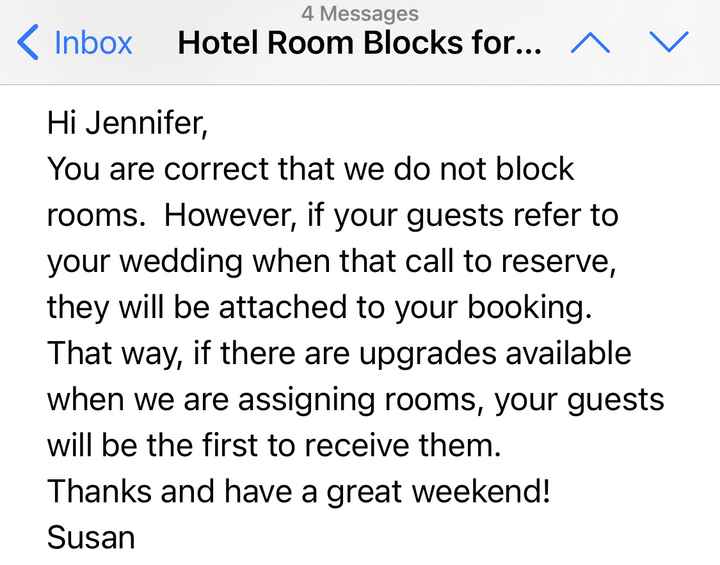 Venue Does Not Allow Blocking Hotel Rooms for Wedding 1