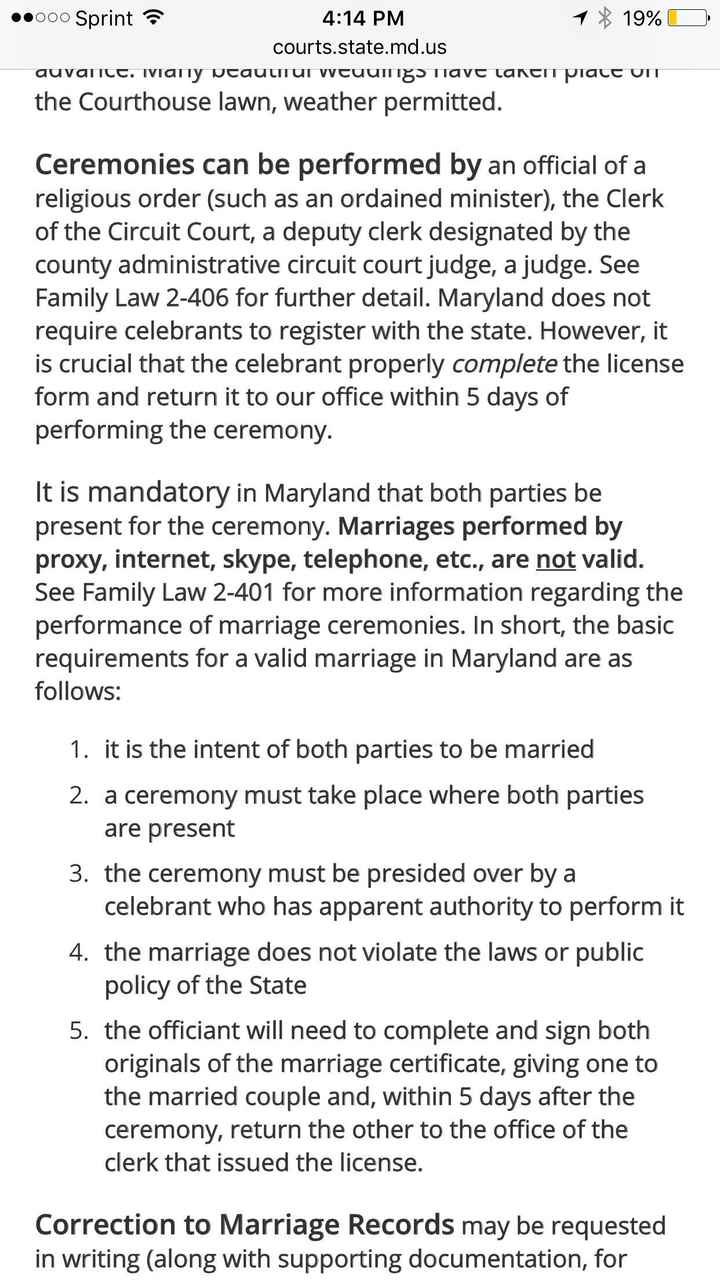 Loved one officiating my wedding