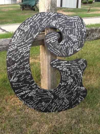 wooden letter guestbook