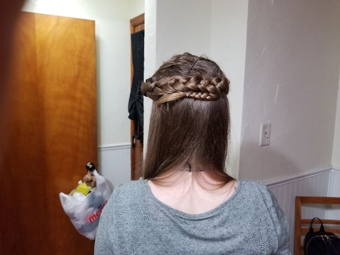 Back View (The tail will be tucked in under the braid and you won't be able to see any bobby pins...