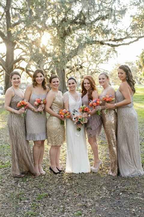 Sparkly Bridesmaid Dresses.....at the beach?