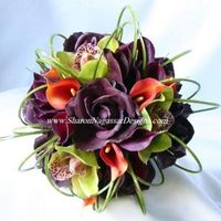 eggplant purple and orange... but what shade.