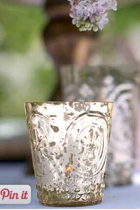 Antique looking Silver Mercury Glass Votives