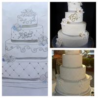 Our wedding cake - on the left