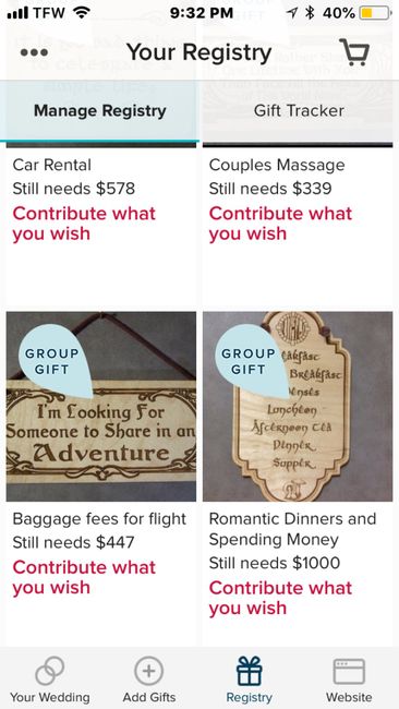 Registry and honeymoon fund - 1