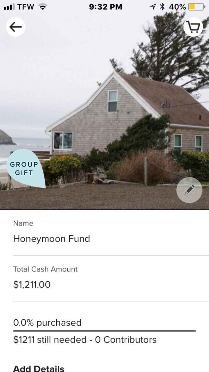 Registry and honeymoon fund - 2