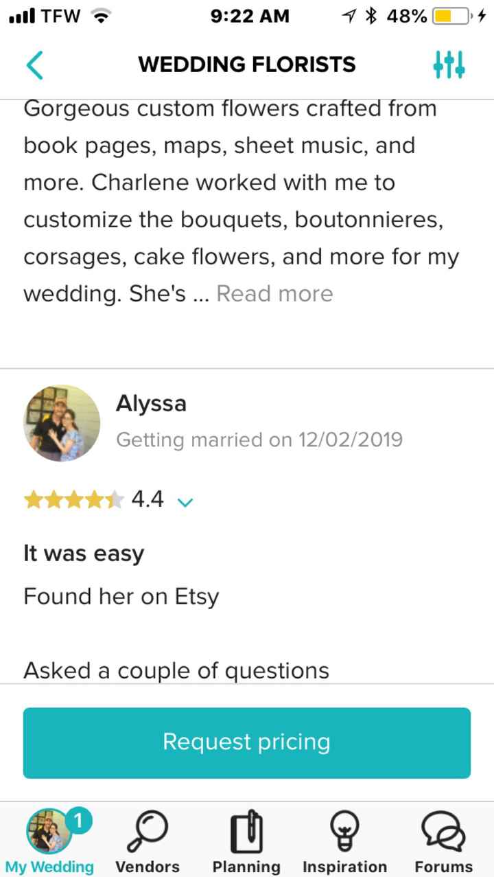 None of my vendor reviews were posted - 1