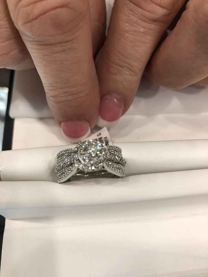 Blingy double wedding band to enhance small diamond - 1