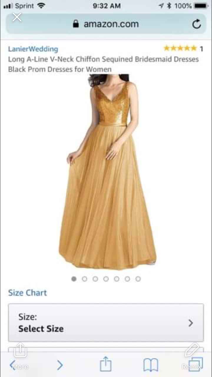Looking for gold sequin bridesmaid dresses! - 1