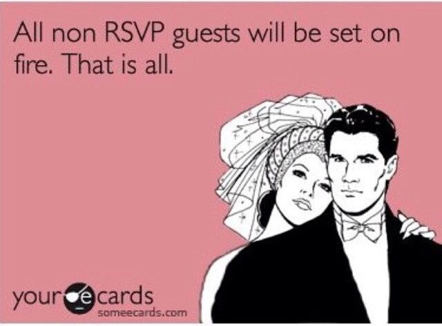 Posted this ecard to my IG maybe people will send the RSVP back