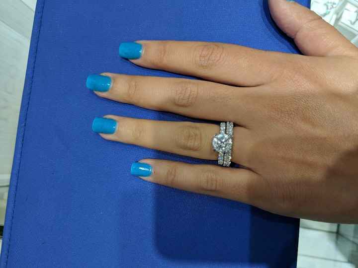 Ladies let see your round engagement rings and wedding bands!!!! - 4