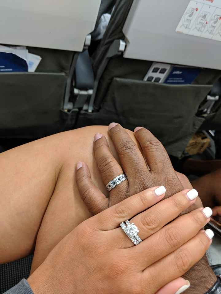 Ladies let see your round engagement rings and wedding bands!!!! - 5