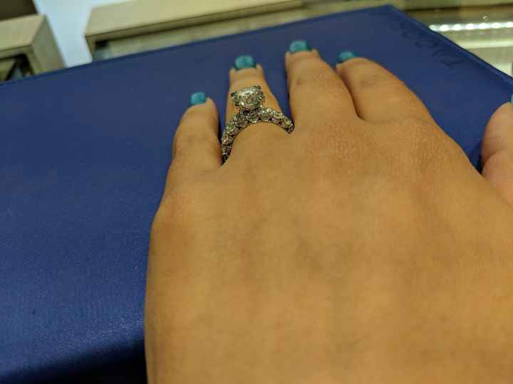 Ladies let see your round engagement rings and wedding bands!!!! - 8