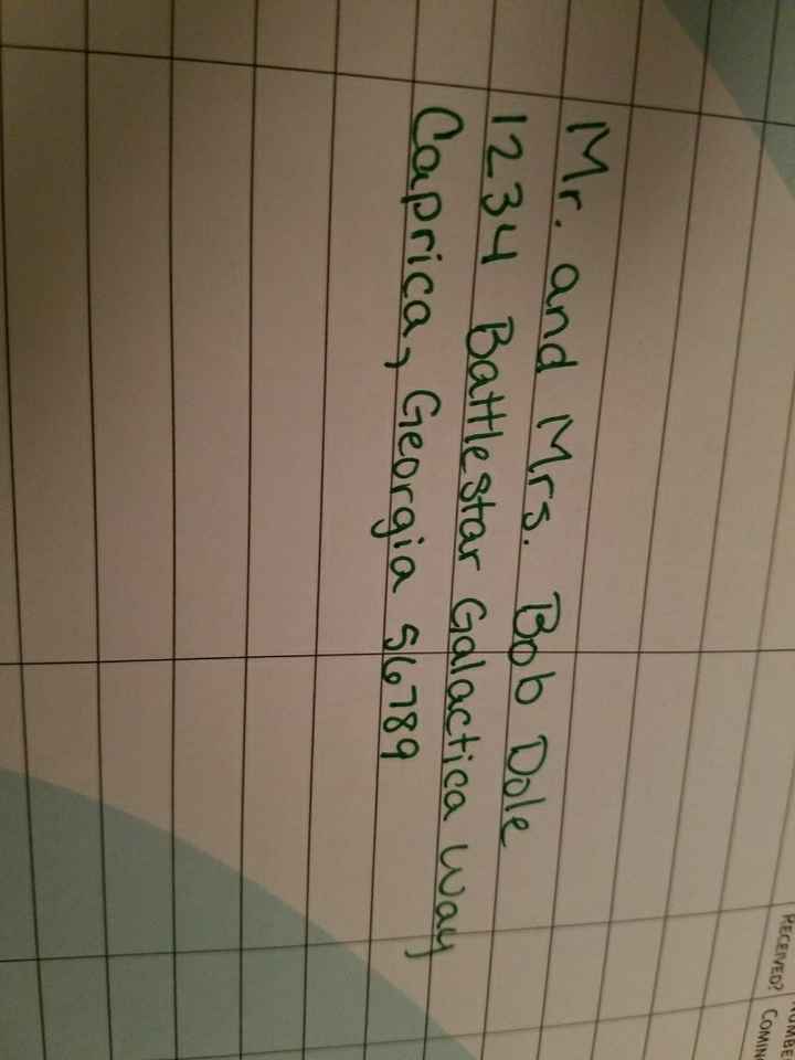  Self addressing invitations - 1