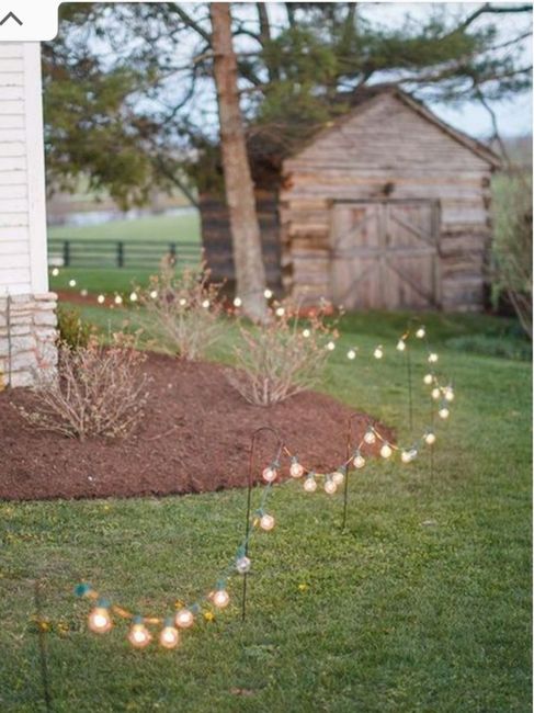 String lights for ceremony aisle 2