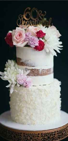 semi-naked ruffled cake
