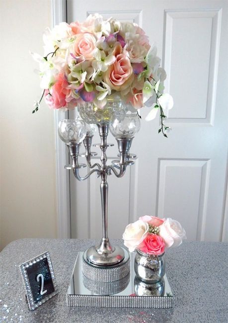 Smaller Candelabra centerpiece for guest tables
