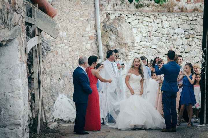 Walking to the church.