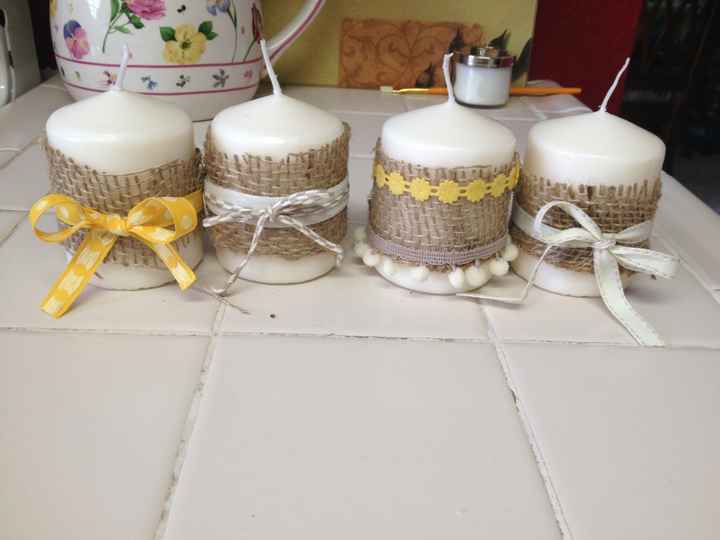 Burlap candles