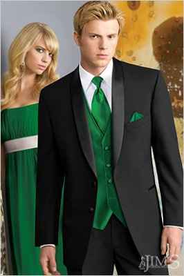 This is what the tuxes that the men are wearing and the colors