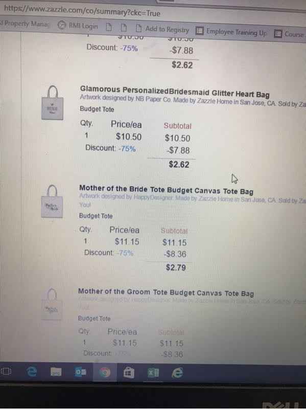 PSA Custom Tote Bags 75% off ($2 each!!!)