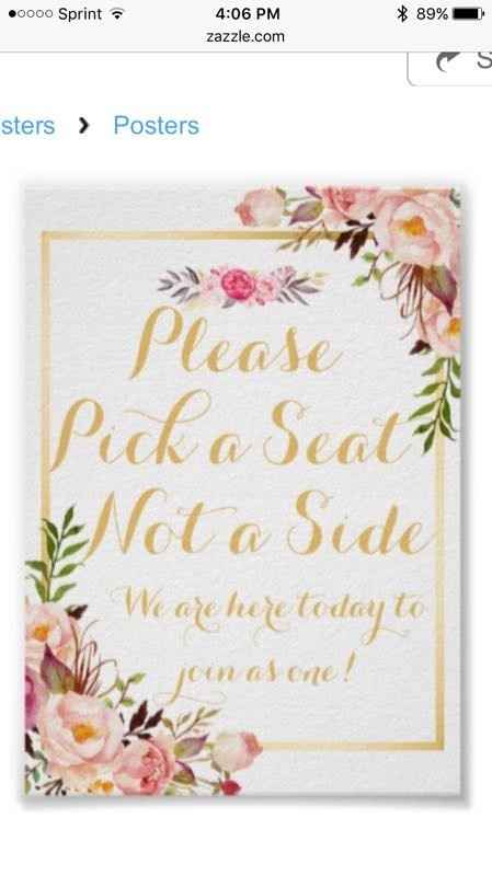 Choose a seat, not a side sign or an usher