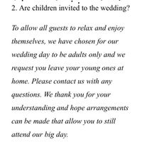 Adults Only Wedding Wording & Childcare