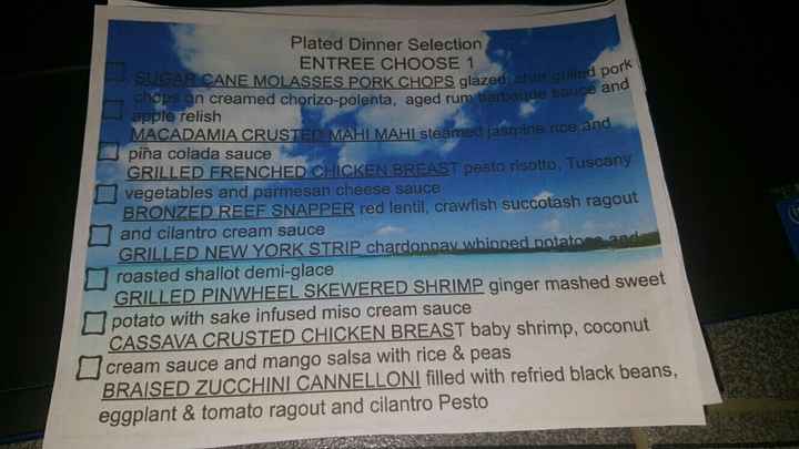 Have we talked about wedding food today?