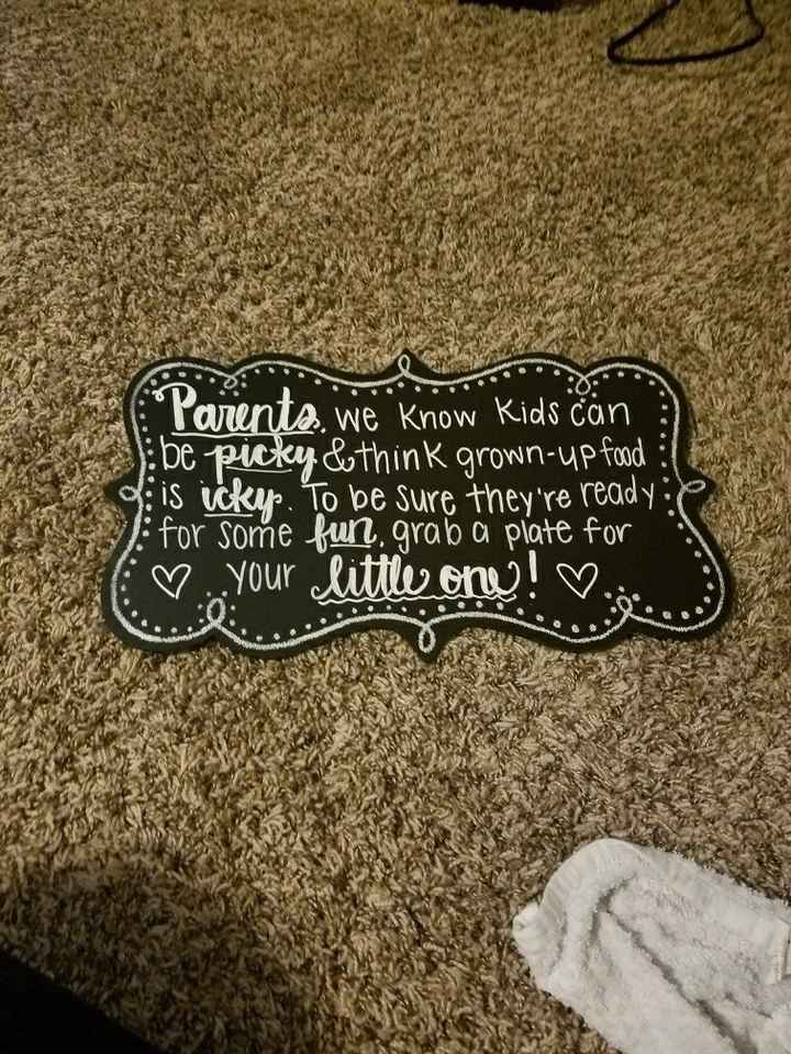DIY kids food table sign
