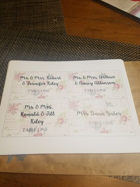Place cards or Boards help!!