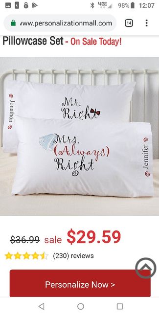 Get pillows cases as registry like the last name - 1
