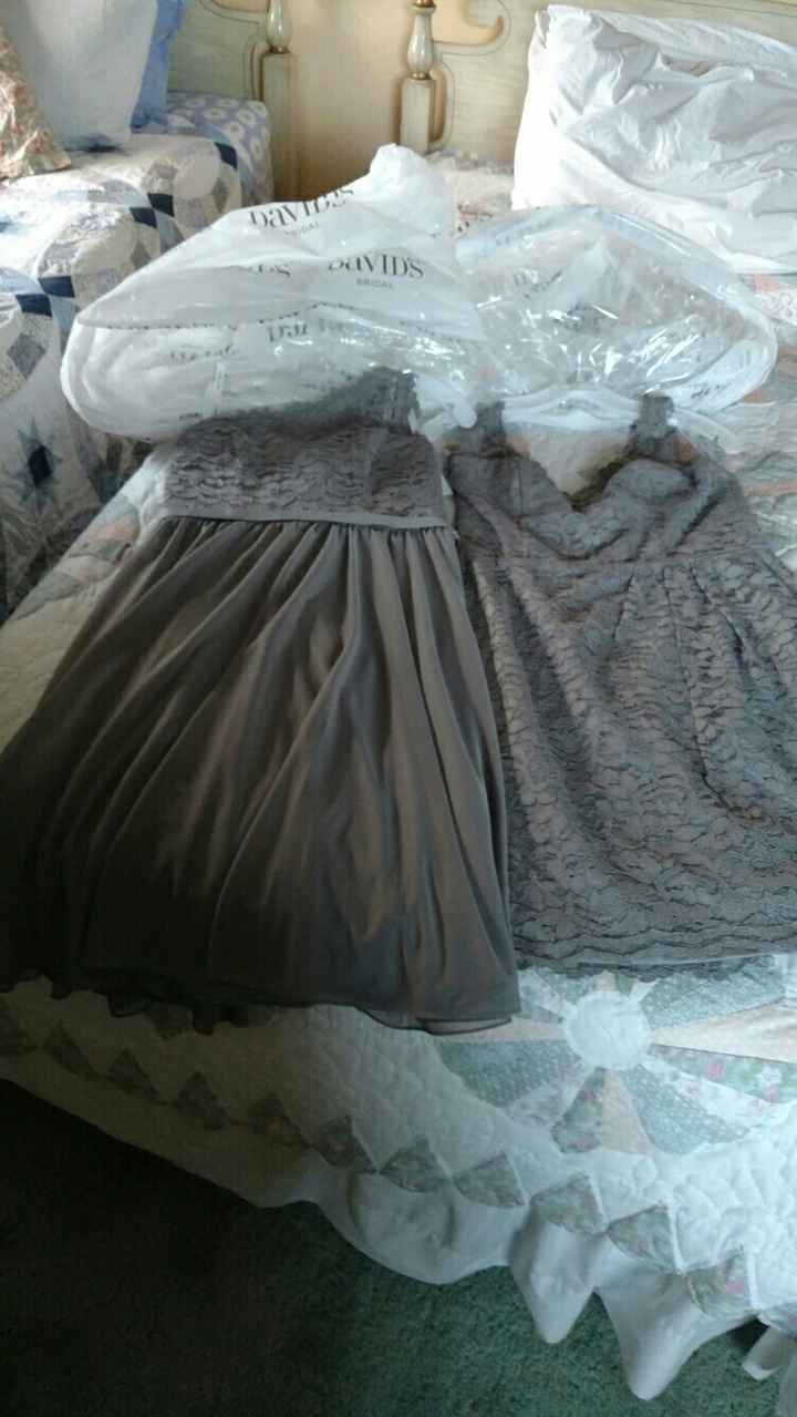 Bridesmaid dresses came in
