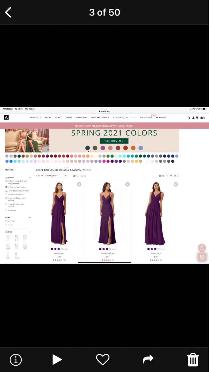 What Color Attire Are Your Bridesmaids/Groomsmen Wearing For Your Wedding? - 1