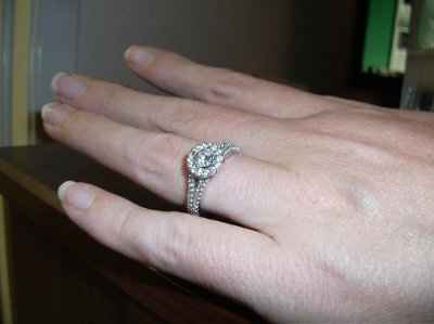 FH re-proposed to me last night at our venue-- PIC of my "new" engagement ring