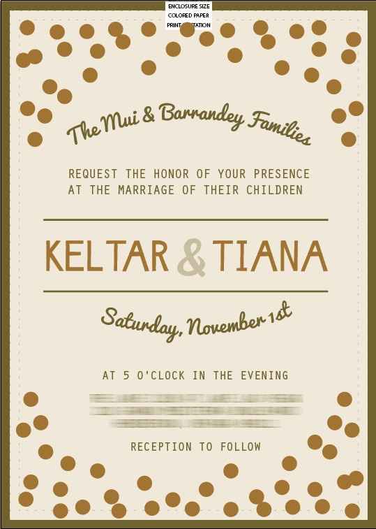 Final design for invitations and RSVP cards - with pics