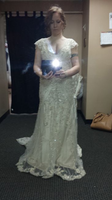 Trying on the dress I have been stalking!!!
