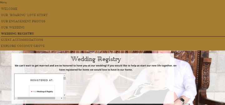 My wedding registry is so minimized you cant even see it. I tested the website on my laptop and mobi