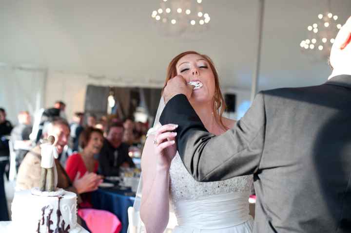 Cake smashed in the face?