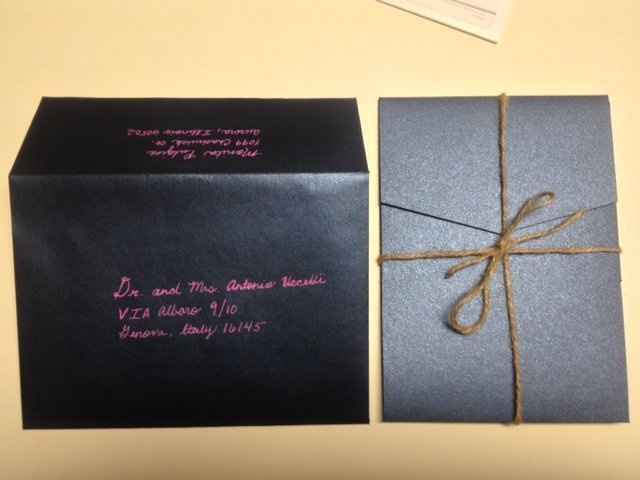 Invitations :) The first one that's addressed and ready to mail...