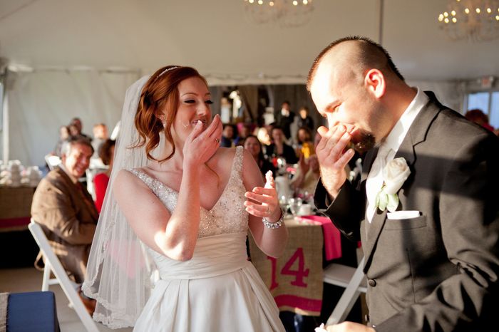 Cake smashed in the face?