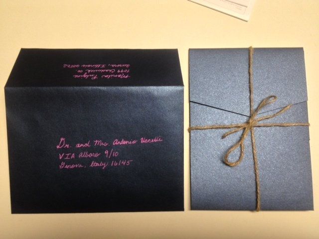 Invitations :) The first one that's addressed and ready to mail...