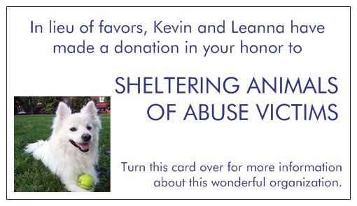 Donation in Lieu of Favor--PICS!