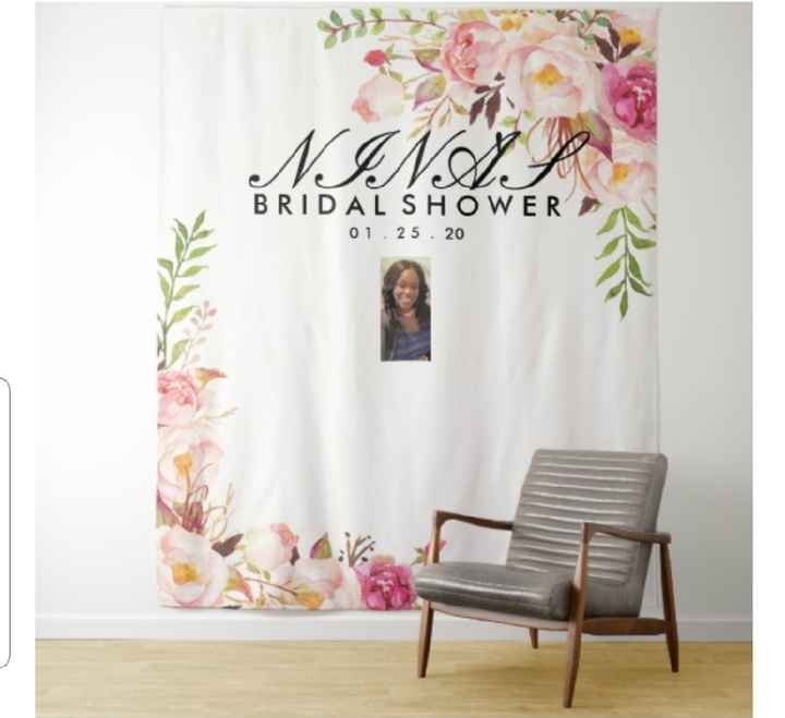 using backdrop as a signature book at bridal shower - 1