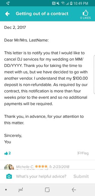 Canceling Vendor Contract 1