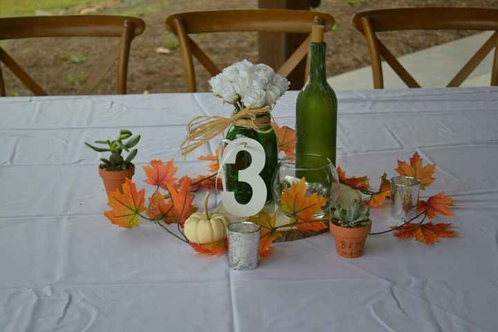 Wine bottle centerpieces!