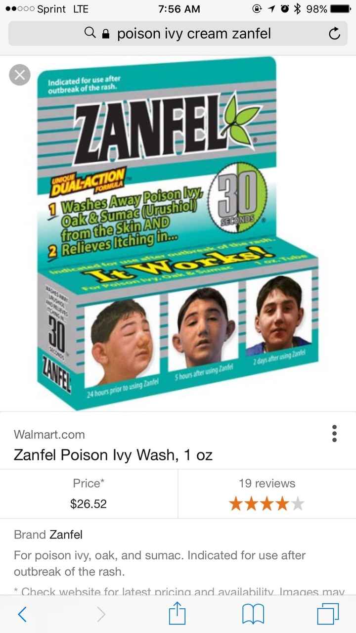 POISON IVY 9 days before wedding