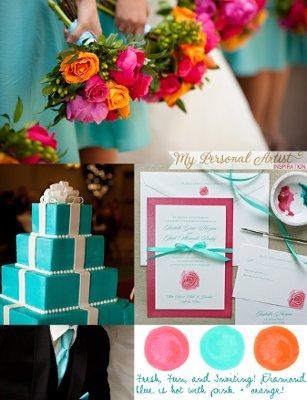 Not a beach wedding a wooded bluff. Ideas on colors and decor?