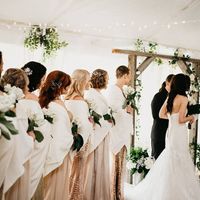 white shawls green decor gold dresses