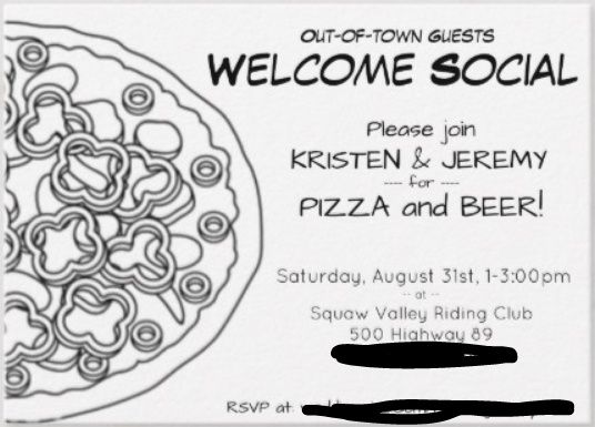 Out-of-town guests welcome party/social/meet&greet 2