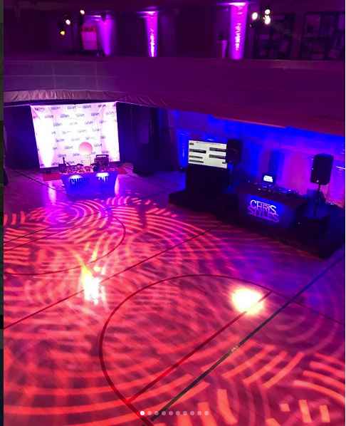 Our venue with lighting 